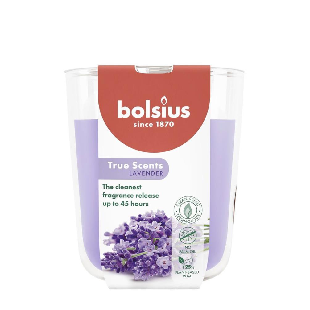 Bolsius Lavender True Scents Medium Glass Jar Candle £5.84